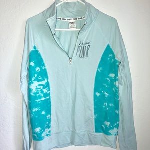 PINK Blue 1/4 Zip Pullover